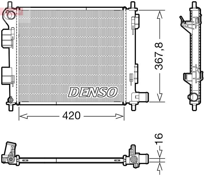 DENSO DRM41022 Soğutma Sistemi Su Soğutucu & Parçaları - HYUNDAI i10 II (BA, IA) uyumlu