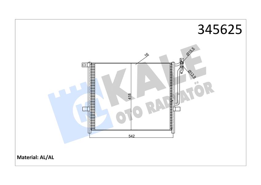 KALE OTO RADYATÖR 345625 İklimlendirme Sistemi Klima Radyatörü - BMW Z4 Roadster (E85) uyumlu