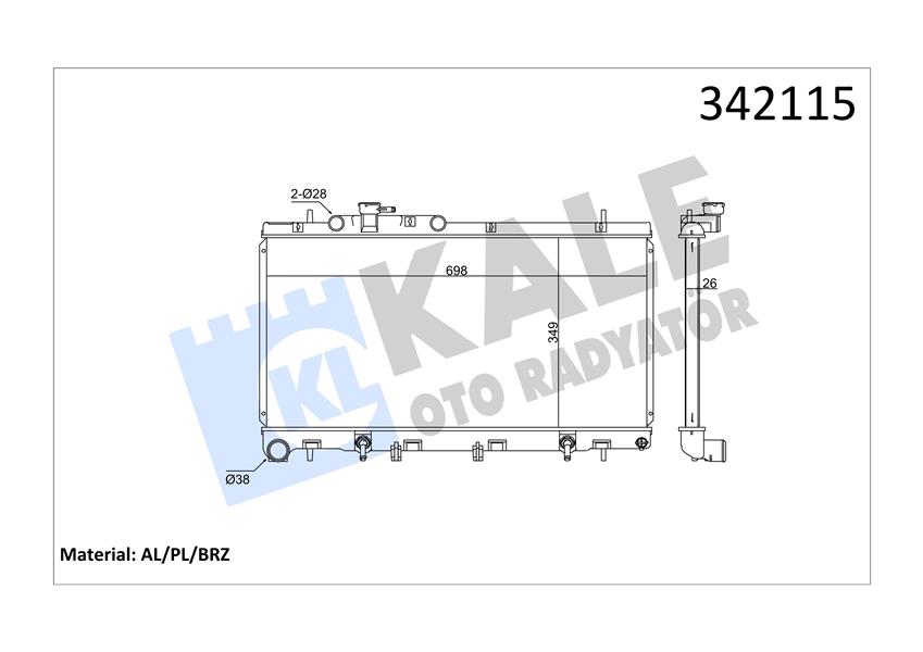 KALE OTO RADYATÖR 342115 Soğutma Sistemi Su Soğutucu & Parçaları - SUBARU OUTBACK (BE, BH) uyumlu