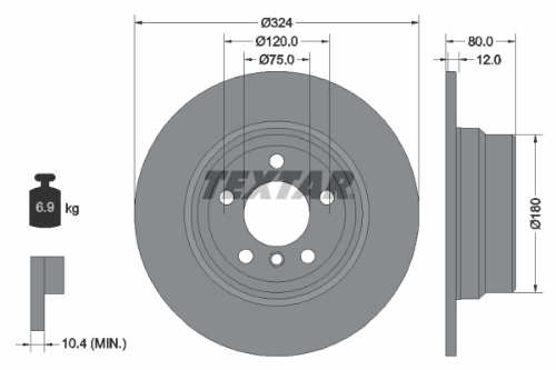 TEXTAR 92107403 Fren Sistemleri Fren Diski - BMW X5 (E53) uyumlu