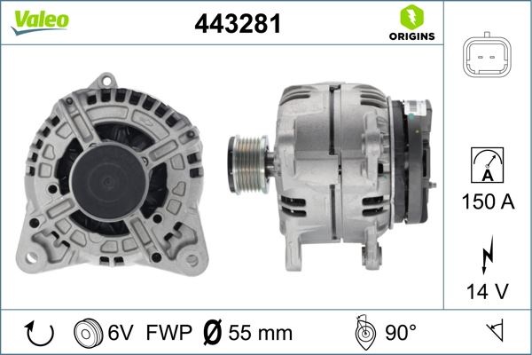 VALEO 443281 Elektrik Sistemi Alternatör - RENAULT MEGANE CC (EZ0/1_) uyumlu
