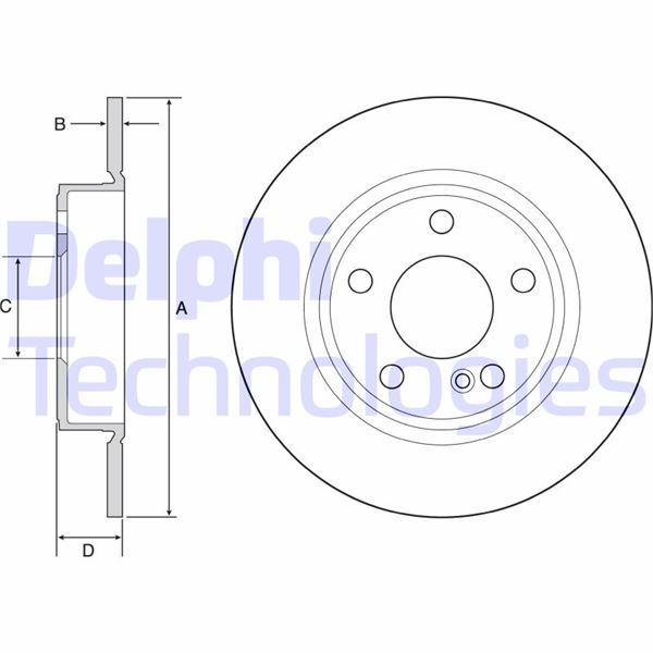 DELPHI BG4555C Fren Sistemleri Fren Diski - MERCEDES-BENZ B-SERISI Sports Tourer (W246, W242) uyumlu