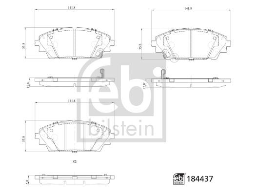 FEBI BILSTEIN 184437 Fren Sistemleri Fren Balatası - MAZDA CX-30 (DM) uyumlu