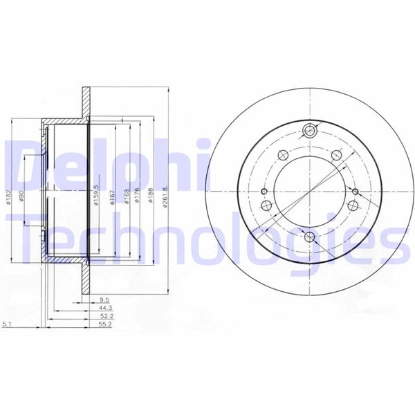 DELPHI BG3815 Fren Sistemleri Fren Diski - MITSUBISHI PAJERO PININ I (H6_W, H7_W) uyumlu