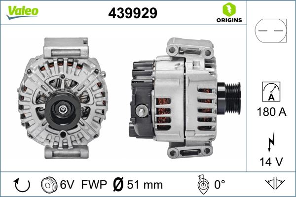 VALEO 439929 Elektrik Sistemi Alternatör - MERCEDES-BENZ E-SERISI (W212) uyumlu