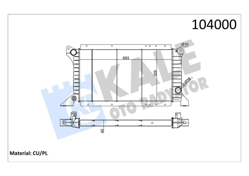 Su Radyatörü - KALE OTO RADYATÖR - 0220252PA Ürün Görseli