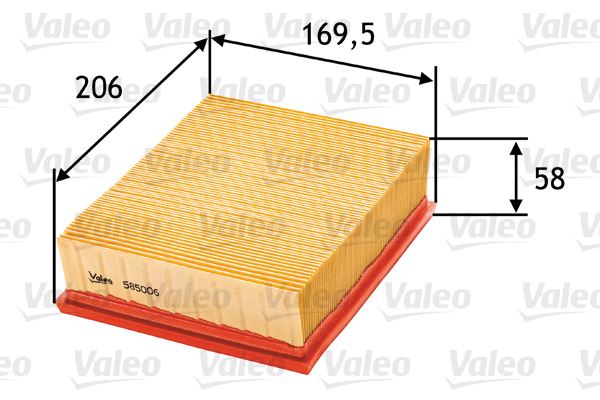 VALEO 585006 Motor Hava Filtresi - PEUGEOT 206 Hatchback (2A/C) uyumlu