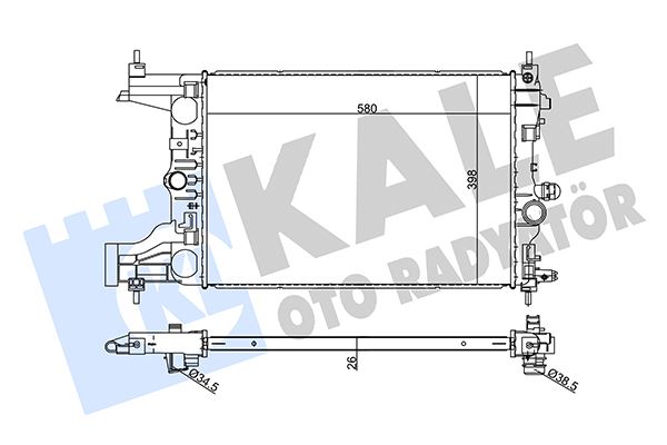 KALE OTO RADYATÖR 354985 Soğutma Sistemi Su Soğutucu & Parçaları - OPEL ASTRA J Sports Tourer (P10) uyumlu