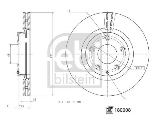 FEBI BILSTEIN 180008 Fren Sistemleri Fren Diski - MAZDA 3 Hatchback (BP) uyumlu