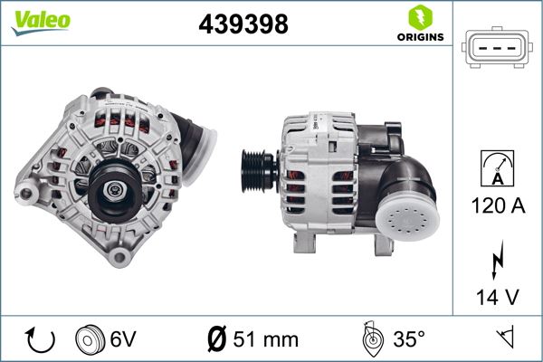 VALEO 439398 Elektrik Sistemi Alternatör - BMW 3 (E36) uyumlu