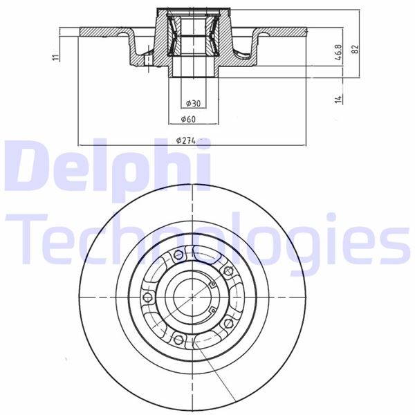 DELPHI BG9026RS Fren Sistemleri Fren Diski - RENAULT LAGUNA II (BG0/1_) uyumlu