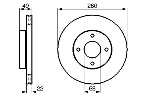 BOSCH 0 986 478 728 Fren Sistemleri Fren Diski - NISSAN 200SX (S13) uyumlu