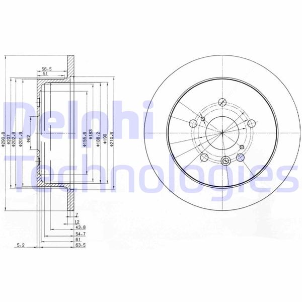 DELPHI BG3779 Fren Sistemleri Fren Diski - TOYOTA PREVIA II (_R3_) uyumlu