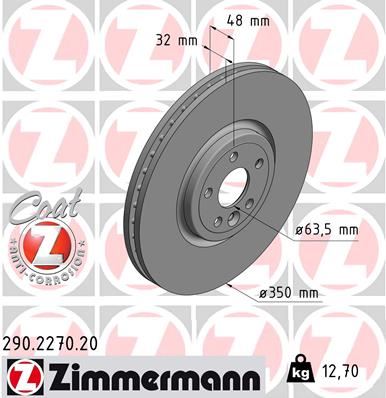 ZIMMERMANN 290.2270.20 Fren Sistemleri Fren Diski - JAGUAR XE (X760) uyumlu