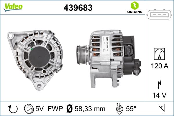 VALEO 439683 Elektrik Sistemi Alternatör - KIA PRO CEE'D (ED) uyumlu