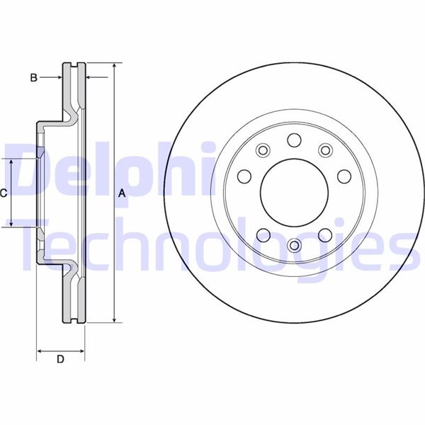 DELPHI BG4700C Fren Sistemleri Fren Diski - PEUGEOT 308 II (LB_, LP_, LW_, LH_, L3_) uyumlu