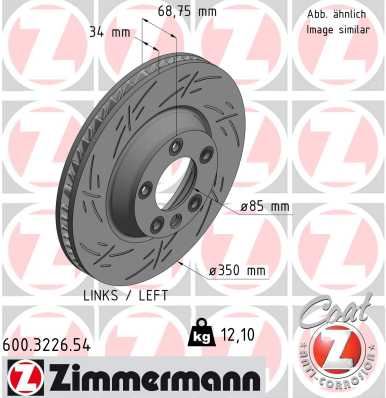 ZIMMERMANN 600.3226.54 Fren Sistemleri Fren Diski - PORSCHE CAYENNE (92A) uyumlu