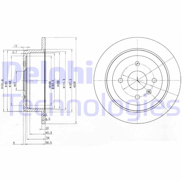DELPHI BG3615 Fren Sistemleri Fren Diski - DAEWOO NUBIRA (J100) uyumlu