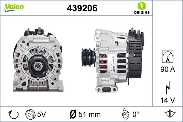 VALEO 439206 Elektrik Sistemi Alternatör - MERCEDES-BENZ A-SERISI (W168) uyumlu