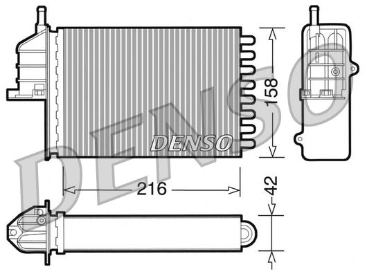 DENSO DRR09080 İklimlendirme Sistemi İç Mekan Isı Değiştirici - FIAT SEICENTO / 600 (187_) uyumlu