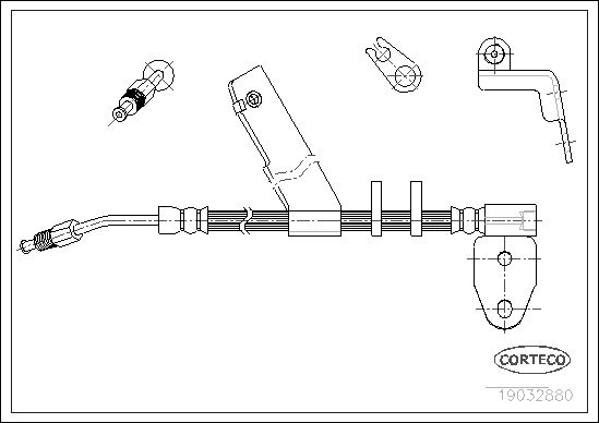 CORTECO 19032880 Fren Sistemleri Fren Hortumları - CHRYSLER NEON (PL) uyumlu