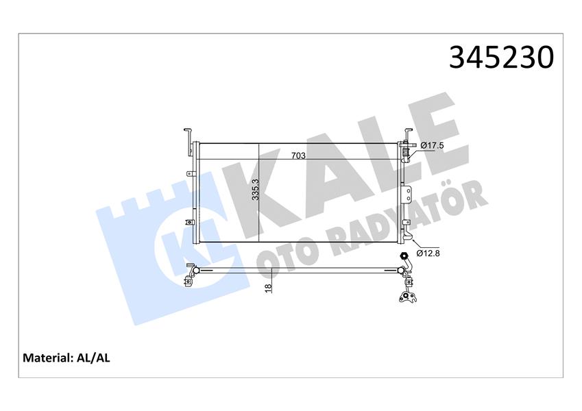 KALE OTO RADYATÖR 345230 İklimlendirme Sistemi Klima Radyatörü - HYUNDAI SONATA IV (EF) uyumlu