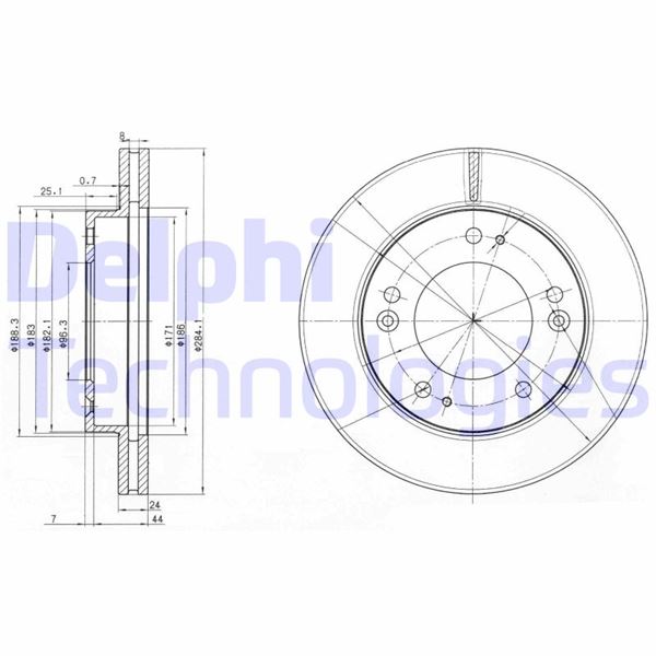 DELPHI BG3226 Fren Sistemleri Fren Diski - KIA SPORTAGE SUV (K00) uyumlu
