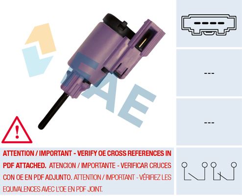 FAE 24760 Elektrik Sistemi Şalter - VW SHARAN (7M8, 7M9, 7M6) uyumlu