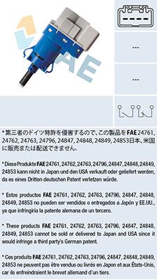 FAE 24849 Elektrik Sistemi Şalter - FORD C-MAX II (DXA/CB7, DXA/CEU) uyumlu