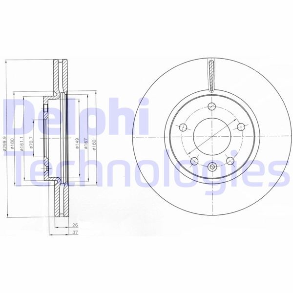 DELPHI BG4278C Fren Sistemleri Fren Diski - OPEL ASTRA J Sports Tourer (P10) uyumlu