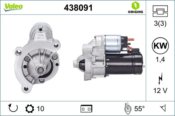 VALEO 438091 Elektrik Sistemi Marş Motoru - CITROËN C15 Kasa/büyük limuzin (VD_) uyumlu