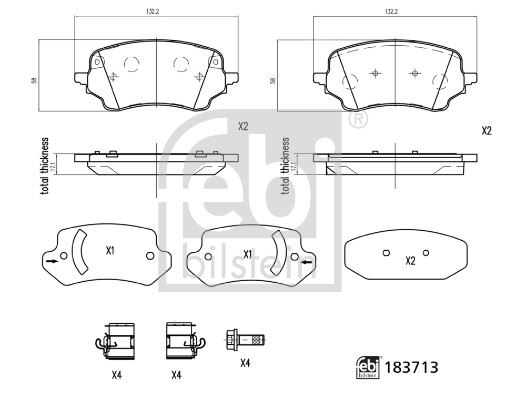 FEBI BILSTEIN 183713 Fren Sistemleri Fren Balatası - FORD PUMA (J2K, CF7) uyumlu