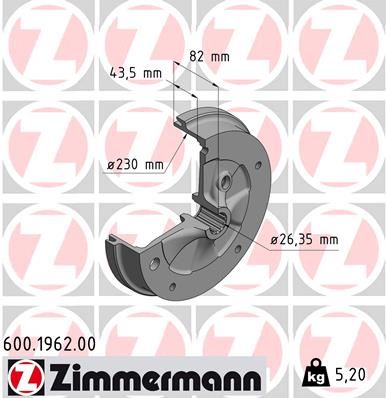 ZIMMERMANN 600.1962.00 Fren Sistemleri Fren Kampanası - VW KAEFER uyumlu