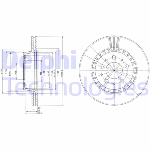 DELPHI BG2426 Fren Sistemleri Fren Diski - VOLVO 740 (744) uyumlu