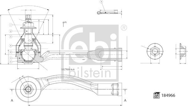 FEBI BILSTEIN 184966 Direksiyon Sistemi Mafsal - HYUNDAI SANTA FE IV (TM, TMA) uyumlu