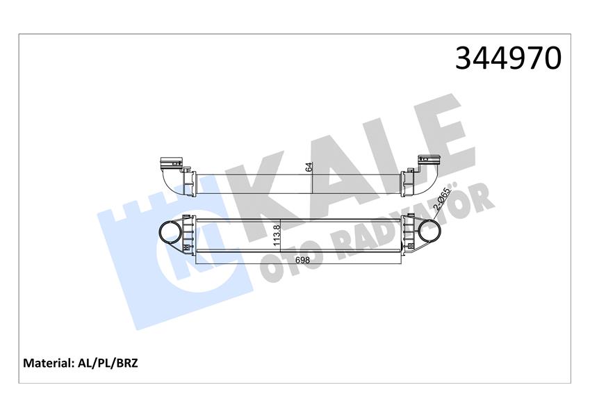 KALE OTO RADYATÖR 344970 Motor Turbo Radyatörü - MERCEDES-BENZ A-SERISI (W169) uyumlu