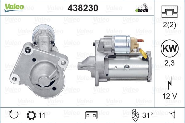VALEO 438230 Elektrik Sistemi Marş Motoru - VOLVO C30 (533) uyumlu