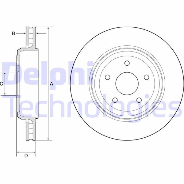 DELPHI BG9214C Fren Sistemleri Fren Diski - JEEP GRAND CHEROKEE IV (WK, WK2) uyumlu