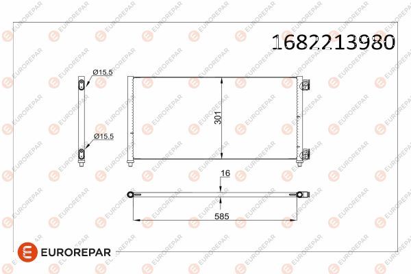EUROREPAR 1682213880 İklimlendirme Sistemi Klima Radyatörü - HYUNDAI ix35 (LM, EL, ELH) uyumlu