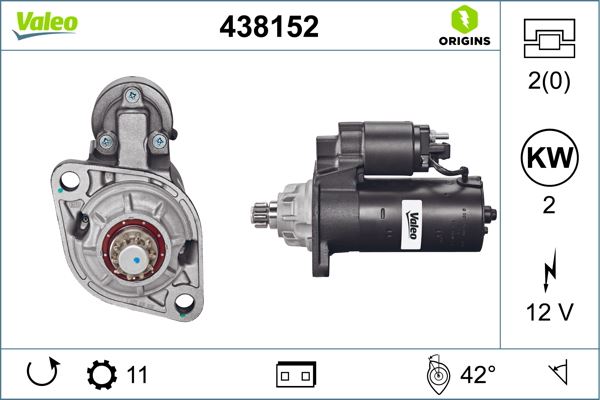 VALEO 438152 Elektrik Sistemi Marş Motoru - VW SHARAN (7M8, 7M9, 7M6) uyumlu