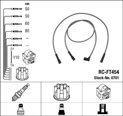 NGK 0701 Ateşleme Sistemi Ateşleme Kablosu - FIAT PANDA (141_) uyumlu