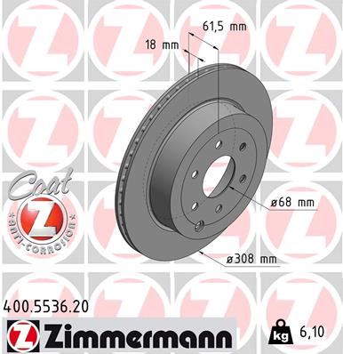 ZIMMERMANN 400.5536.20 Fren Sistemleri Fren Diski - MERCEDES-BENZ X-SERISI (470) uyumlu