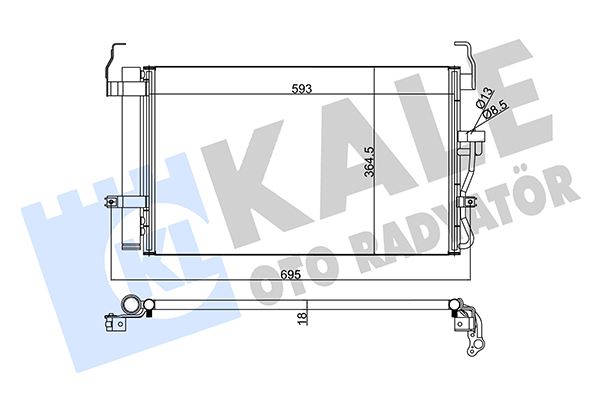 KALE OTO RADYATÖR 379400 İklimlendirme Sistemi Klima Radyatörü - HYUNDAI LANTRA II Station wagon (J-2) uyumlu