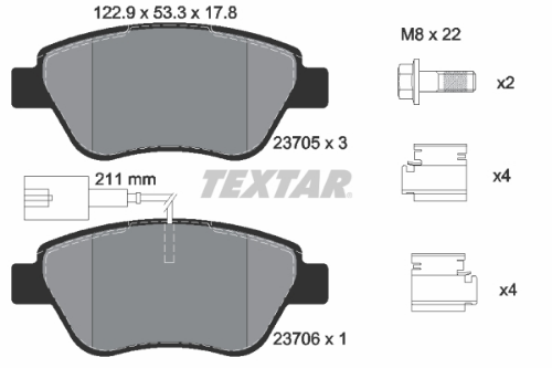 TEXTAR 2370502 Fren Sistemleri Fren Balatası - FIAT PANDA (169_) uyumlu