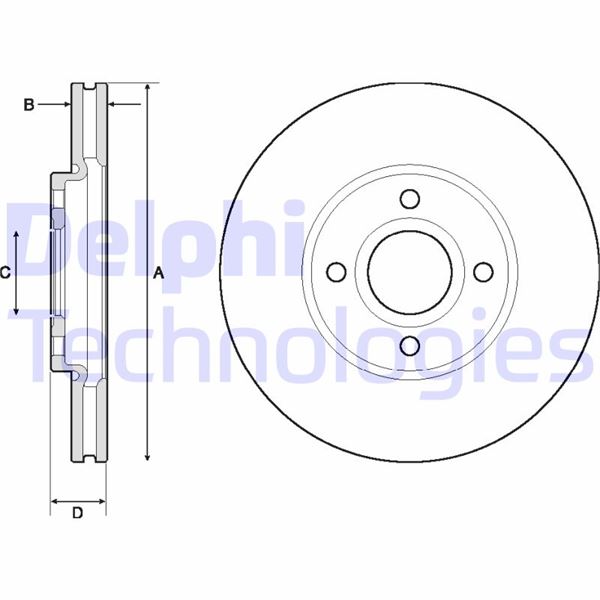 DELPHI BG4715C Fren Sistemleri Fren Diski - FORD ECOSPORT uyumlu