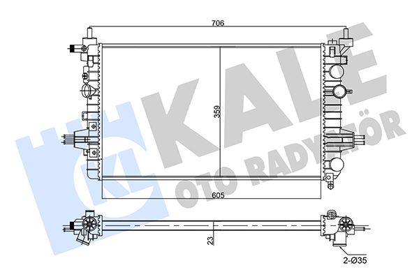 KALE OTO RADYATÖR 357020 Soğutma Sistemi Su Soğutucu & Parçaları - OPEL ASTRA H Station wagon (A04) uyumlu