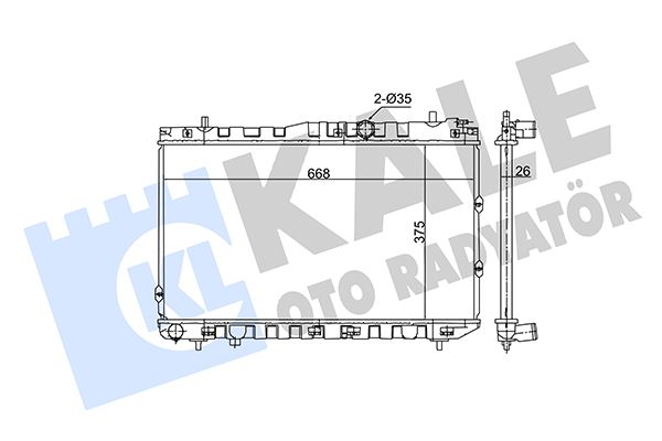 KALE OTO RADYATÖR 362730 Soğutma Sistemi Su Soğutucu & Parçaları - KIA CERATO I Hatchback (LD) uyumlu