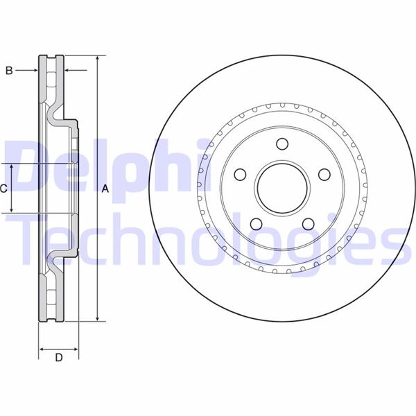 DELPHI BG9213C Fren Sistemleri Fren Diski - JEEP GRAND CHEROKEE IV (WK, WK2) uyumlu