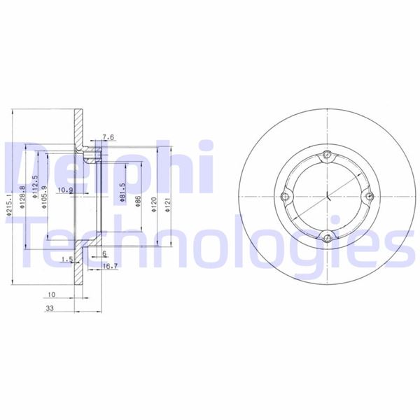 DELPHI BG2400 Fren Sistemleri Fren Diski - SUZUKI ALTO II uyumlu