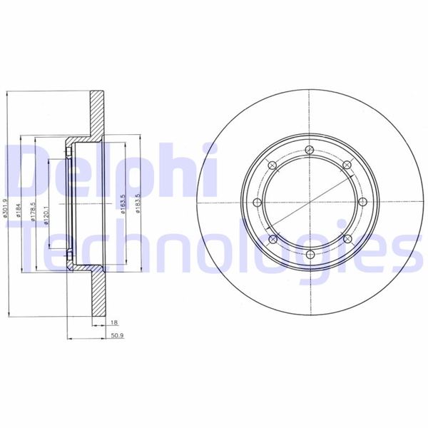 DELPHI BG4344 Fren Sistemleri Fren Diski - NISSAN NV400 Panelvan/Van (X62, X62B) uyumlu